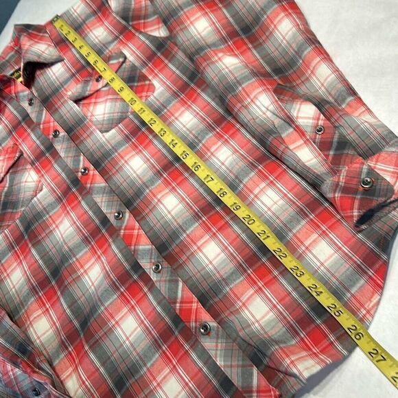 Cabela’s Button Down Shirt Women’s Sz Small Red Plaid Long Sleeve Fitted Hiking - Picture 6 of 7